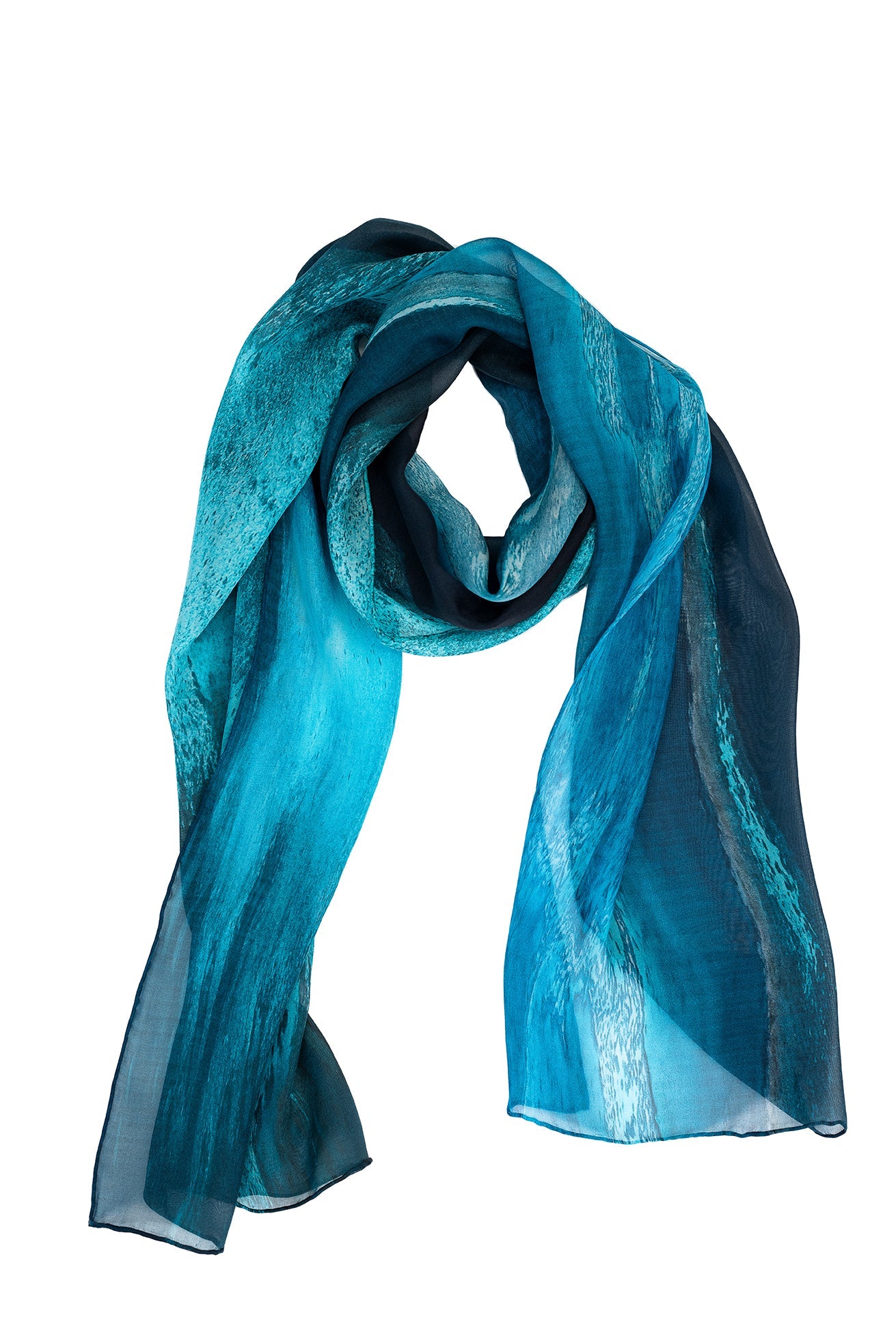 Silk Scarf Waterway Beach Ocean Print 100% Silk Whitsundays