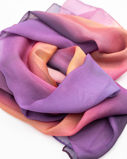Silk Scarf  'Candy Skies' - 100% Silk