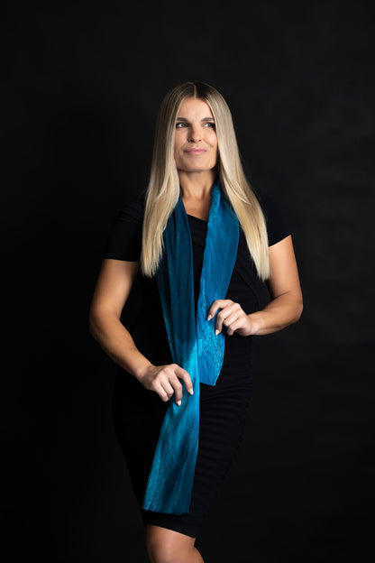 Silk Scarf Waterway Beach Ocean Print 100% Silk Whitsundays 
