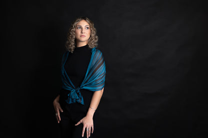 Silk Scarf Deep Blue Ocean Print 100% Silk Whitsundays 