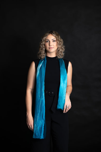 Silk Scarf Waterway Beach Ocean Print 100% Silk Whitsundays 