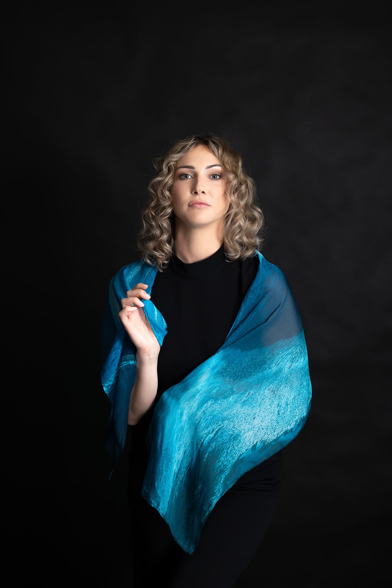 Silk Scarf Waterway Beach Ocean Print 100% Silk Whitsundays 