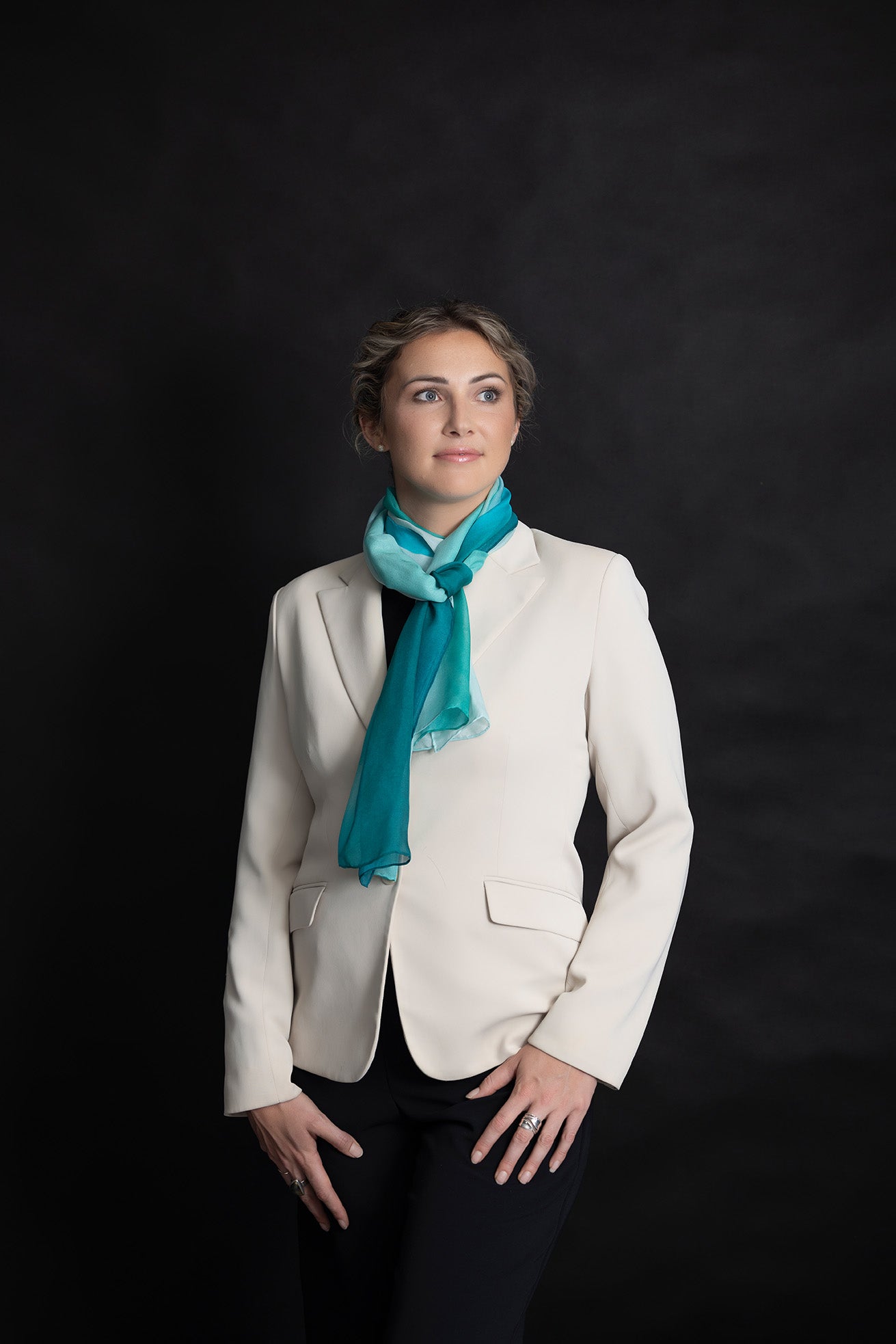 Silk Scarf Comet Ocean Print 100% Silk Whitsundays