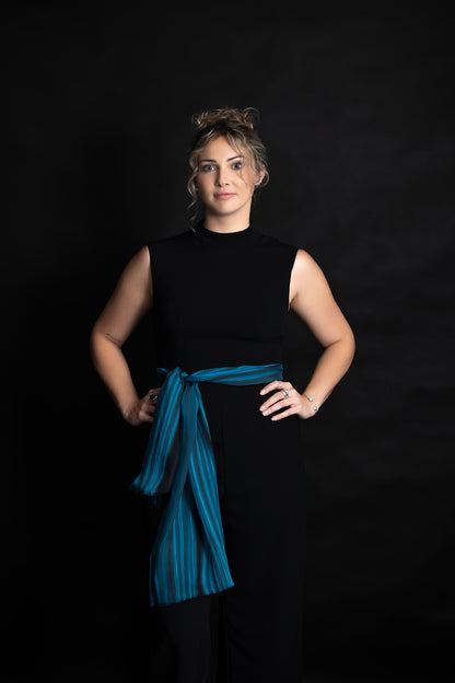 Silk Scarf Deep Blue Ocean Print 100% Silk Whitsundays 